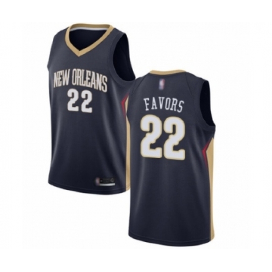 Youth New Orleans Pelicans 22 Derrick Favors Swingman Navy Blue Basketball Jersey - Icon Edition