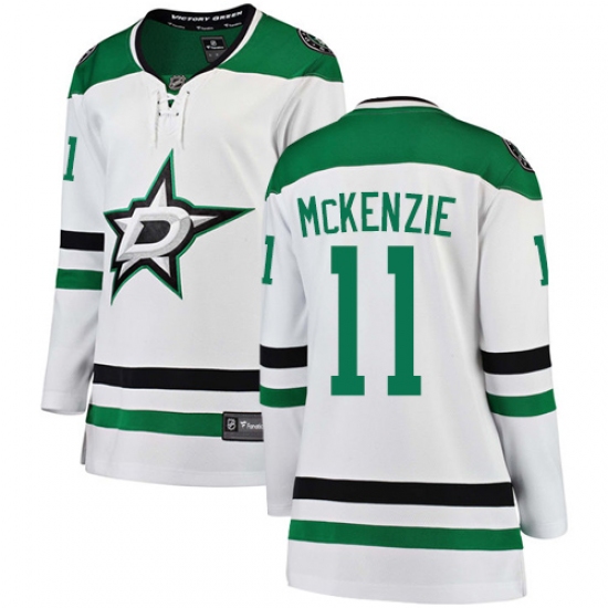 Women's Dallas Stars 11 Curtis McKenzie Authentic White Away Fanatics Branded Breakaway NHL Jersey