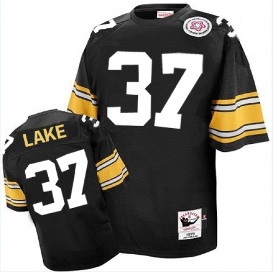 Mitchell And Ness Pittsburgh Steelers 37 Carnell Lake Black Team Color Authentic Throwback NFL Jersey