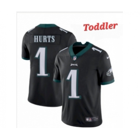 Toddler Philadelphia Eagles 1 Jalen Hurts Black Vapor Untouchable Limited Stitched Jersey