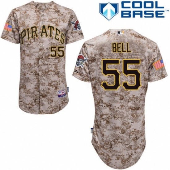 Men's Majestic Pittsburgh Pirates 55 Josh Bell Replica Camo Alternate Cool Base MLB Jersey