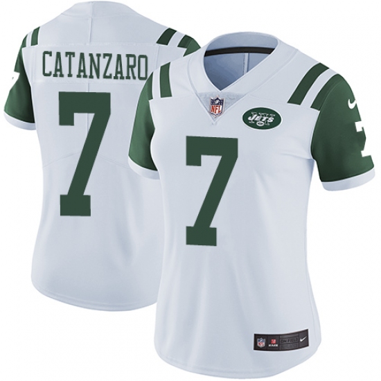 Women's Nike New York Jets 7 Chandler Catanzaro White Vapor Untouchable Limited Player NFL Jersey