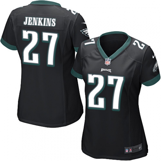 Women's Nike Philadelphia Eagles 27 Malcolm Jenkins Game Black Alternate NFL Jersey