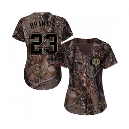 Women's Houston Astros 23 Michael Brantley Authentic Camo Realtree Collection Flex Base Baseball Jersey