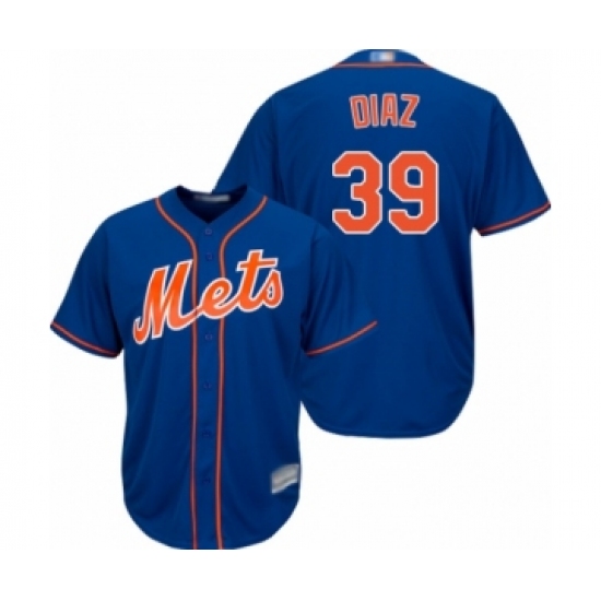 Men's New York Mets 39 Edwin Diaz Replica Royal Blue Alternate Home Cool Base Baseball Jersey