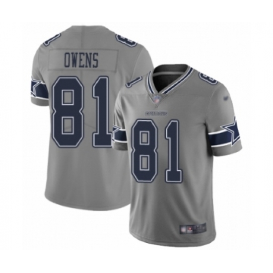 Women's Dallas Cowboys 81 Terrell Owens Limited Gray Inverted Legend Football Jersey