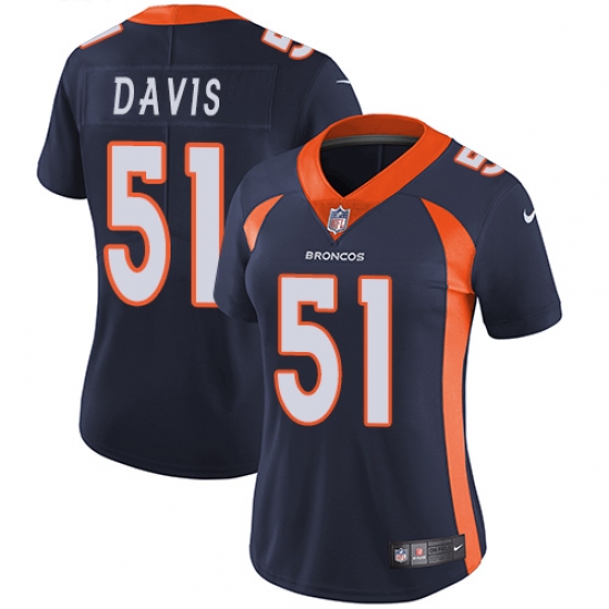 Women's Nike Denver Broncos 51 Todd Davis Elite Navy Blue Alternate NFL Jersey
