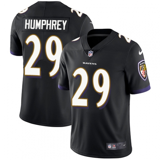 Men's Nike Baltimore Ravens 29 Marlon Humphrey Black Alternate Vapor Untouchable Limited Player NFL Jersey