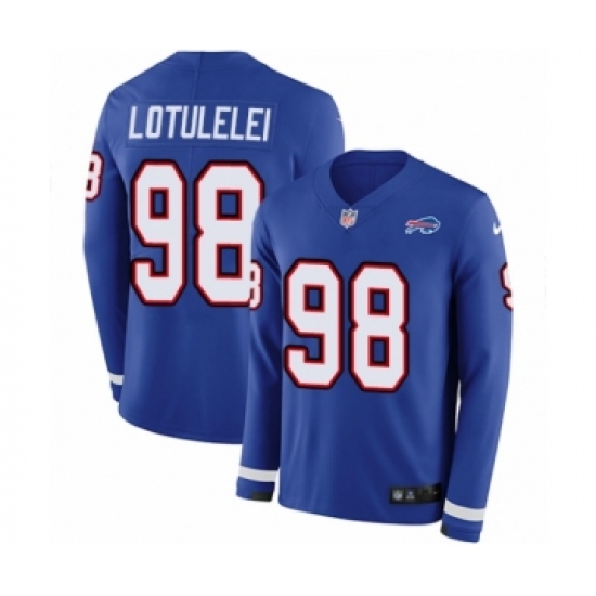 Youth Nike Buffalo Bills 98 Star Lotulelei Limited Royal Blue Therma Long Sleeve NFL Jersey