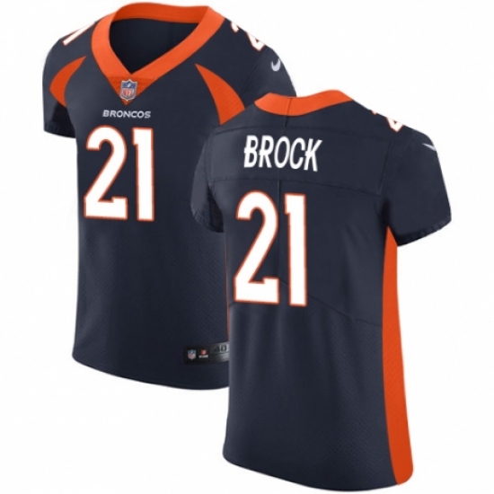 Men's Nike Denver Broncos 21 Tramaine Brock Navy Blue Alternate Vapor Untouchable Elite Player NFL Jersey