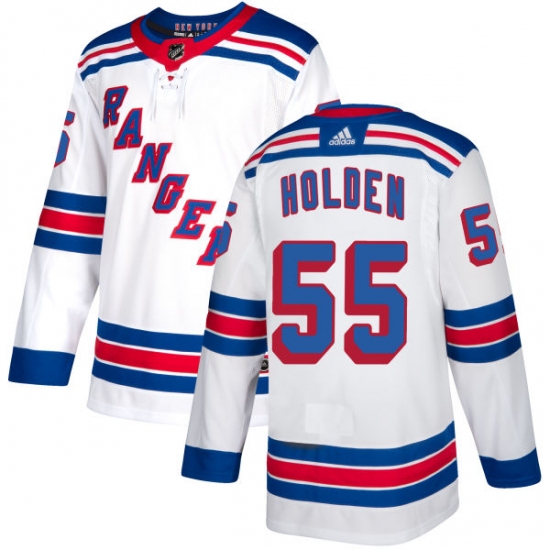 Men's Adidas New York Rangers 55 Nick Holden Authentic White Away NHL Jersey