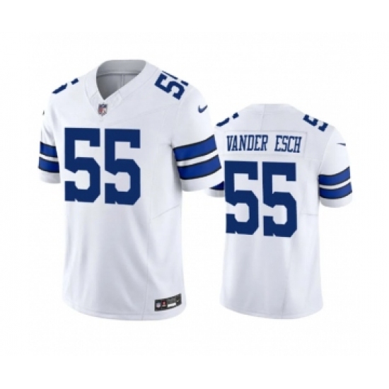 Men's Nike Dallas Cowboys 55 Leighton Vander Esch White 2023 F.U.S.E. Vapor Limited Stitched Football Jersey