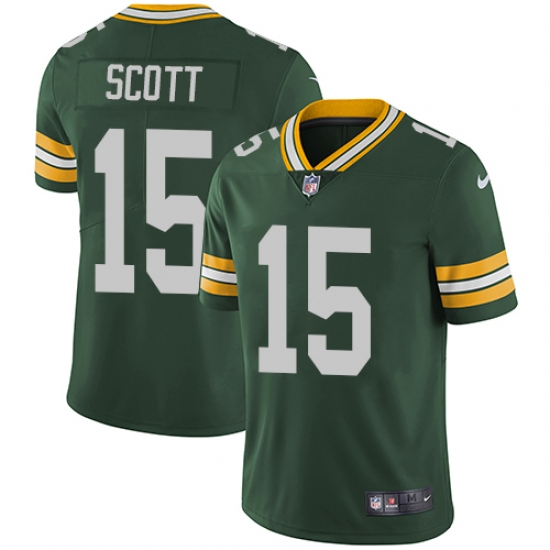 Youth Nike Green Bay Packers 15 JK Scott Green Team Color Vapor Untouchable Limited Player NFL Jersey