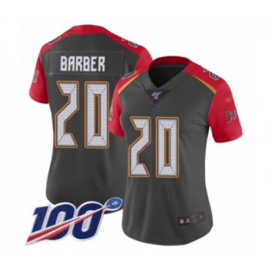 Women's Tampa Bay Buccaneers 20 Ronde Barber Limited Gray Inverted Legend 100th Season Football Jersey