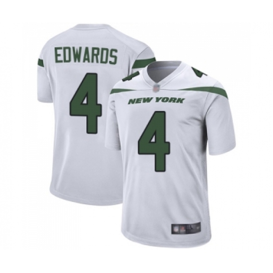 Men's New York Jets 4 Lac Edwards Game White Football Jersey