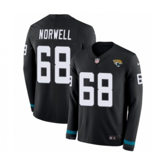 Men's Nike Jacksonville Jaguars 68 Andrew Norwell Limited Black Therma Long Sleeve NFL Jersey