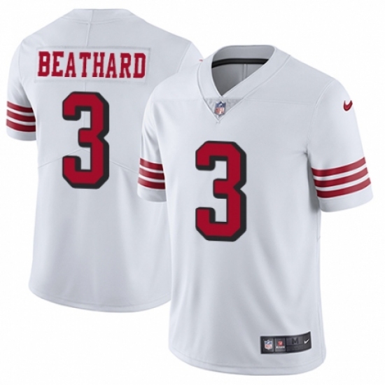 Men's Nike San Francisco 49ers 3 C. J. Beathard Elite White Rush Vapor Untouchable NFL Jersey
