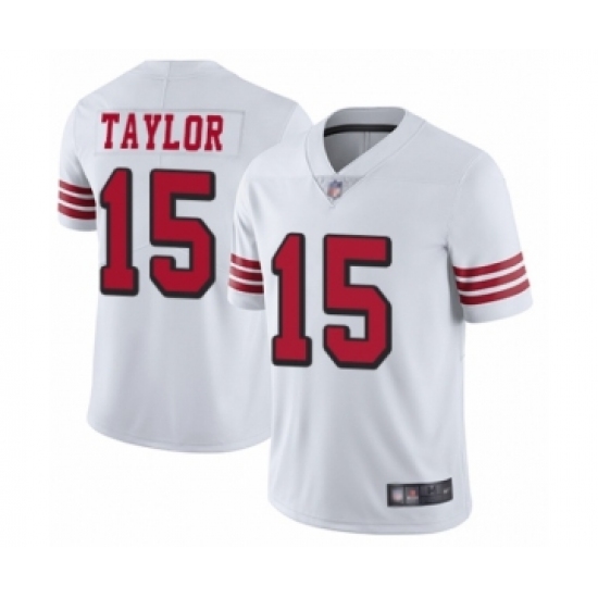 Men's San Francisco 49ers 15 Trent Taylor Limited White Rush Vapor Untouchable Football Jersey
