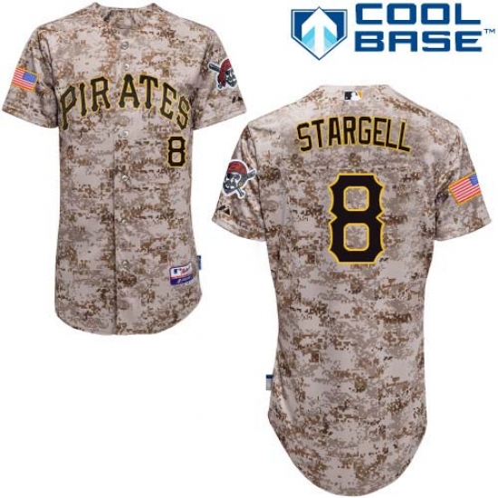 Men's Majestic Pittsburgh Pirates 8 Willie Stargell Replica Camo Alternate Cool Base MLB Jersey