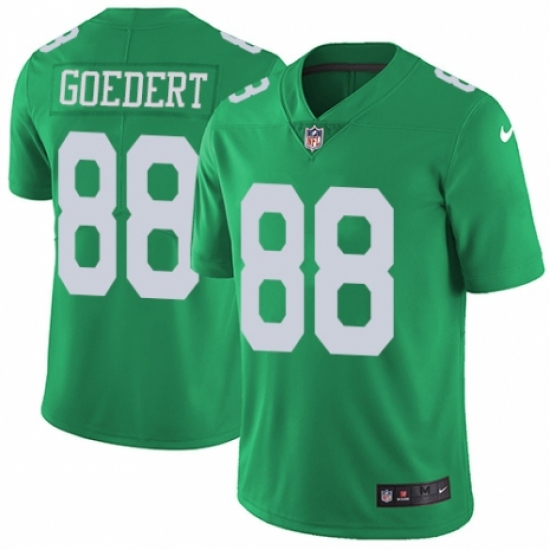 Men's Nike Philadelphia Eagles 88 Dallas Goedert Limited Green Rush Vapor Untouchable NFL Jersey