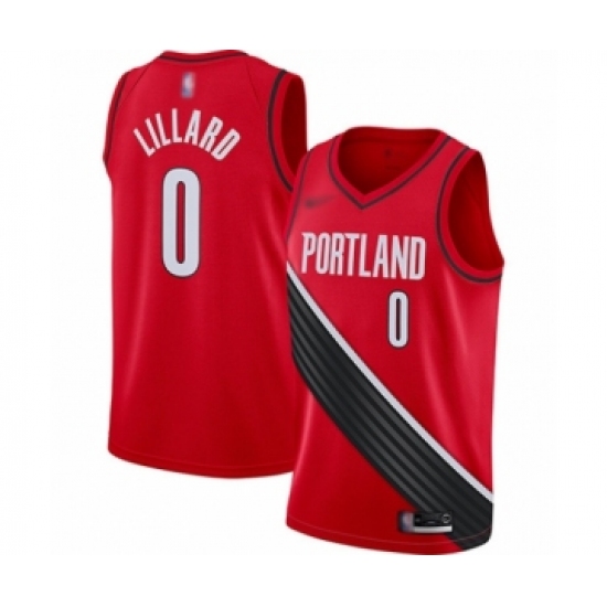 Women's Portland Trail Blazers 0 Damian Lillard Swingman Red Finished Basketball Jersey - Statement Edition