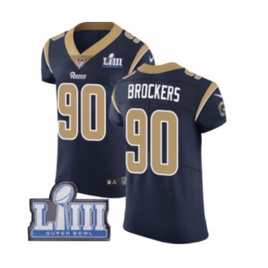 Men's Nike Los Angeles Rams 90 Michael Brockers Navy Blue Team Color Vapor Untouchable Elite Player Super Bowl LIII Bound NFL Jersey