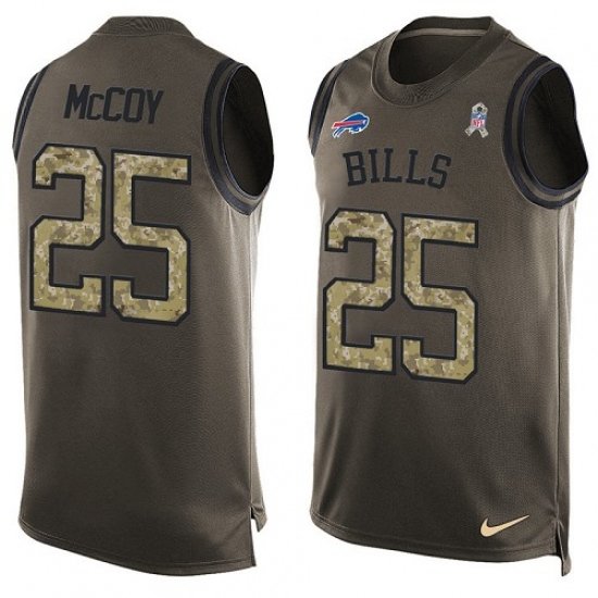 Men's Nike Buffalo Bills 25 LeSean McCoy Limited Green Salute to Service Tank Top NFL Jersey