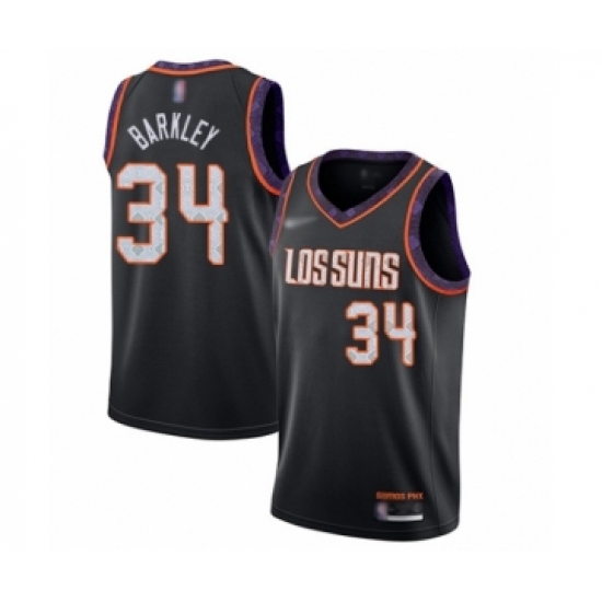 Men's Phoenix Suns 34 Charles Barkley Swingman Black Basketball Jersey - 2019 20 City Edition