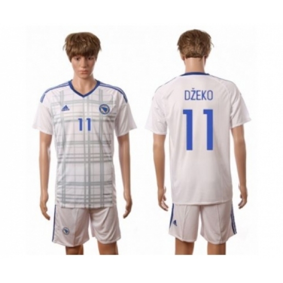 Bosnia Herzegovina 11 Dzeko Away Soccer Country Jersey