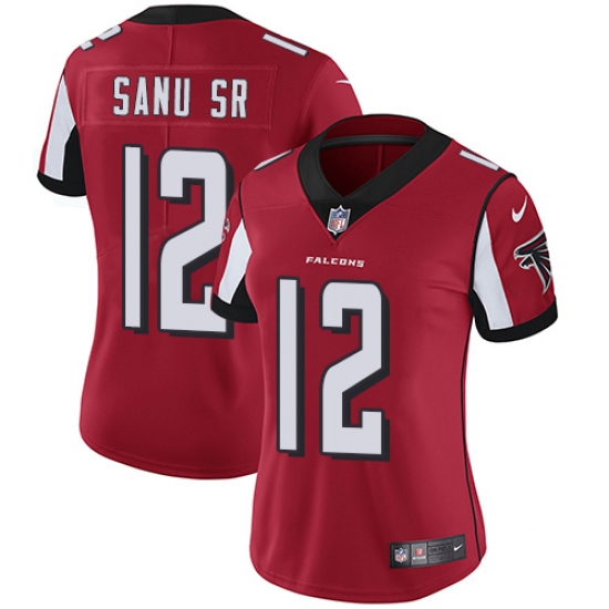 Women's Nike Atlanta Falcons 12 Mohamed Sanu Red Team Color Vapor Untouchable Limited Player NFL Jersey