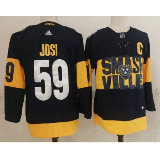 Men's Nashville Predators 59 Roman Josi Black 2022 Stadium Series adidas Stitched NHL Jersey