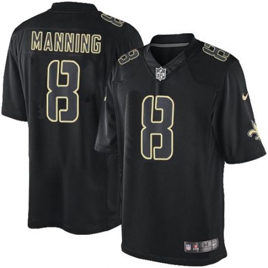 Men's Nike New Orleans Saints 8 Archie Manning Limited Black Impact NFL Jersey