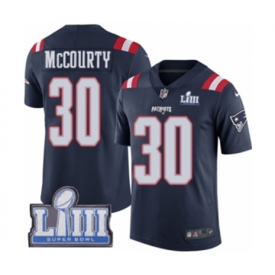 Men's Nike New England Patriots 30 Jason McCourty Limited Navy Blue Rush Vapor Untouchable Super Bowl LIII Bound NFL Jersey
