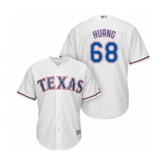 Youth Texas Rangers 68 Wei-Chieh Huang Authentic White Home Cool Base Baseball Player Jersey