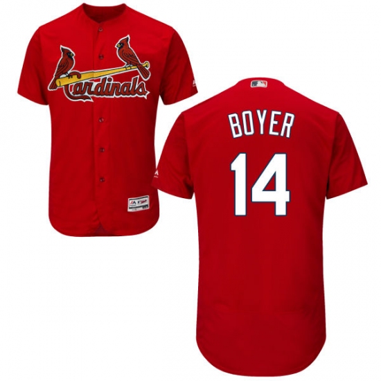 Men's Majestic St. Louis Cardinals 14 Ken Boyer Red Alternate Flex Base Authentic Collection MLB Jersey