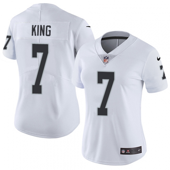 Women's Nike Oakland Raiders 7 Marquette King White Vapor Untouchable Limited Player NFL Jersey