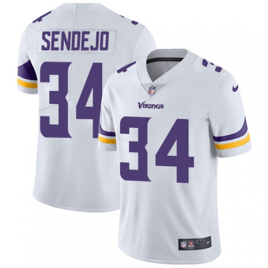 Men's Nike Minnesota Vikings 34 Andrew Sendejo White Vapor Untouchable Limited Player NFL Jersey