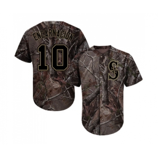 Youth Seattle Mariners 10 Edwin Encarnacion Authentic Camo Realtree Collection Flex Base Baseball Jersey