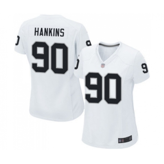 Women's Oakland Raiders 90 Johnathan Hankins Game White Football Jersey