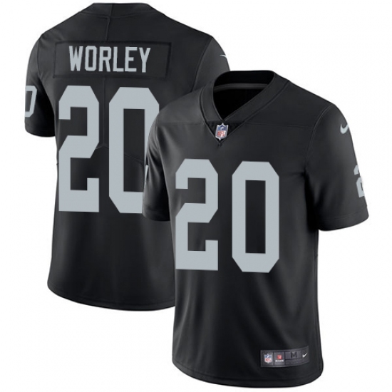Youth Nike Oakland Raiders 20 Daryl Worley Black Team Color Vapor Untouchable Limited Player NFL Jersey