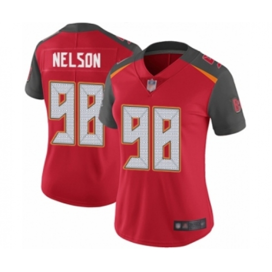 Women's Tampa Bay Buccaneers 98 Anthony Nelson Red Team Color Vapor Untouchable Limited Player Football Jersey