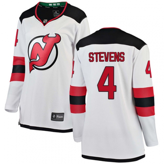 Women's New Jersey Devils 4 Scott Stevens Fanatics Branded White Away Breakaway NHL Jersey