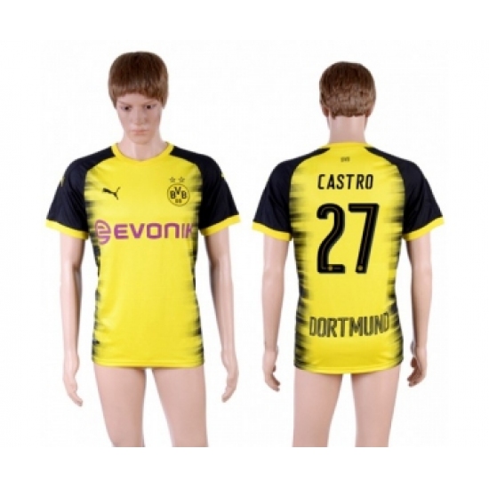 Dortmund 27 Castro Yellow Soccer Club Jersey