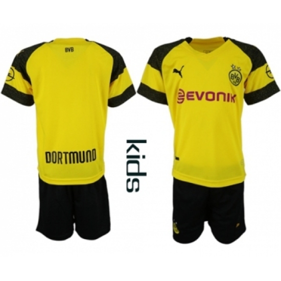 Dortmund Blank Home Kid Soccer Club Jersey