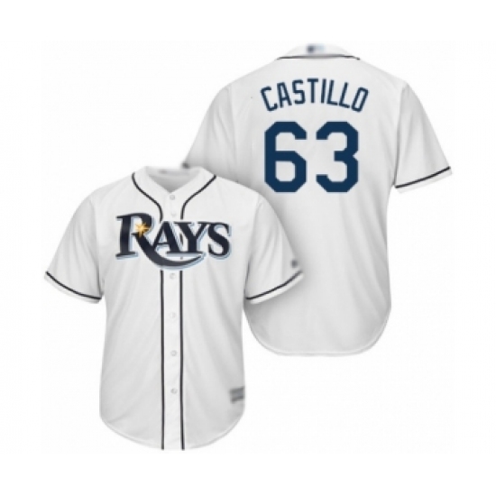 Youth Tampa Bay Rays 63 Diego Castillo Authentic White Home Cool Base Baseball Player Jersey