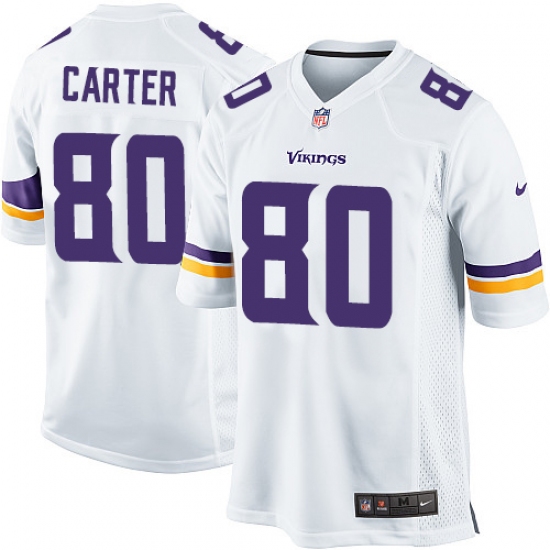 Men's Nike Minnesota Vikings 80 Cris Carter Game White NFL Jersey