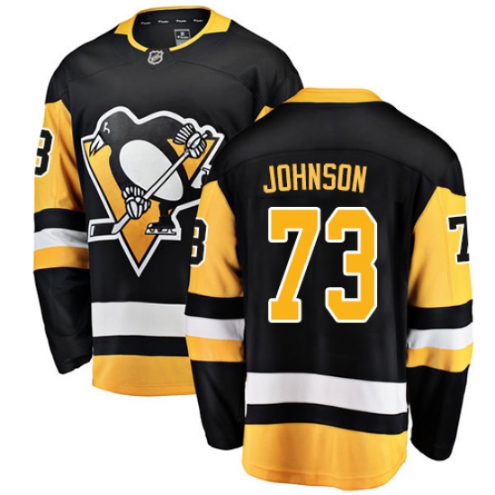 Youth Pittsburgh Penguins 73 Jack Johnson Authentic Black Home Fanatics Branded Breakaway NHL Jersey