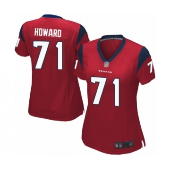 Women's Houston Texans 71 Tytus Howard Game Red Alternate Football Jersey
