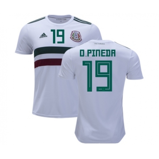Mexico 19 O.Pineda Away Kid Soccer Country Jersey