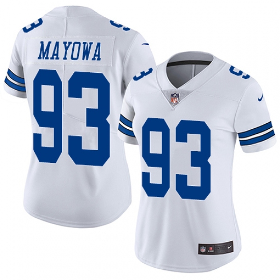 Women's Nike Dallas Cowboys 93 Benson Mayowa White Vapor Untouchable Limited Player NFL Jersey